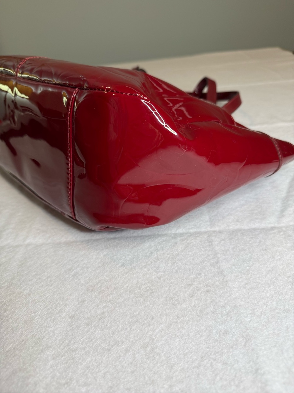 Vintage Coach Red Patent Leather Tote Bag Y2K Retro - Picture 12 of 14